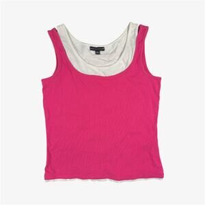 Y2k layered tank top pink white size small from Carolyn Taylor